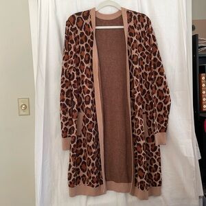 Leopard Intarsia Duster Sweater